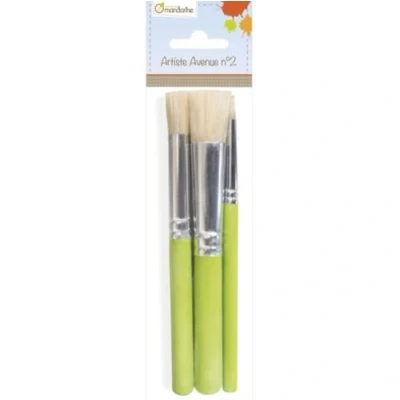Obrázek Avenue Mandarine 42462MD Set mit 3 Pinseln, unterschiedliche Breiten, ideal für Ihre Kunstprojekte und Bastelarbeit, kann Schablonen verwendet werden, 1 Set, Mehrfarbig
