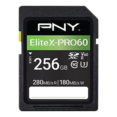 Obrázek PNY 256GB EliteX PRO60 třída 10 U3 V60 UHS II SDXC Flash paměťová karta, PRO 60, P SD256V60280EXP6 GE