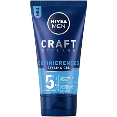 Obrázek NIVEA MEN gel na vlasy s polomatným finišem, jednoduchý vlasový styling se silným držením, pro muže vitaminem E, Craft Stylers definující stylingový (150 ml)