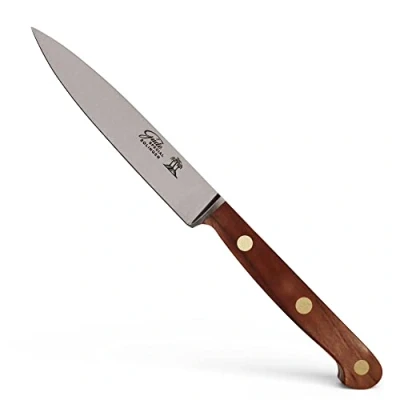Obrázek GÜDE Solingen Tradition špikovací nůž kovaný, 10 cm, švestkové dřevo, K.GÜDE, Office nůž, ruční výroba Germany, hnědá