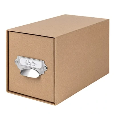 Obrázek Rössler Papier 1327452620 S.O.H. O. Úložný box na CD zásuvku, s popisovatelnou zásuvnou tabulkou a rukojetí, síla, 1 kus