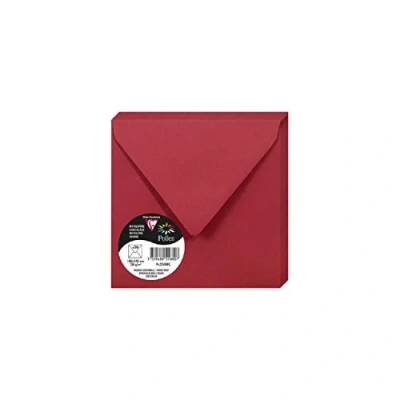 Obrázek Clairefontaine 5588C balení 20 obálek pylů, 140 x mm, 120 g, ideální pro pozvánky a korespondenci, třešňově červená, 1