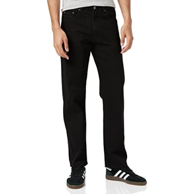 Obrázek Enzo Pánské rovné džíny BCB5, černé (Black), 46S, černá (černá, černá).