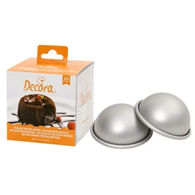 Obrázek DECORA 0062952 10ER Pack BACKFORM HALBKUGEL AUS ELOXIERTEM Aluminium Ø7XH3,5CM, Silber/schwarz, ø 7 X H 3,5 cm, 10
