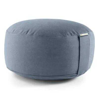 Obrázek LOTUSCRAFTS® meditační polštář s výškou sedáku 15 cm, vyšívaný, na jógu špaldovou výplní, kulatý, zem polštář,