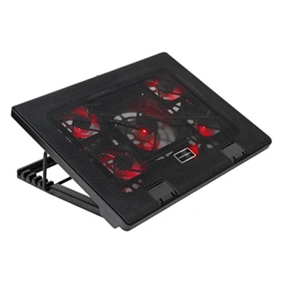 Obrázek Mars Gaming MNBC2, PC chladicí stojan, 5 ventilátorů, červená LED, 2x USB, 17. 35&#039;&#039;, černý