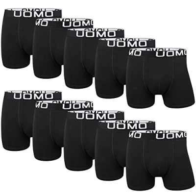 Obrázek L&amp;K balení po 10 kusech pánské retro šortky boxerky bavlna černé vícebarevné spodky 1116, Černé