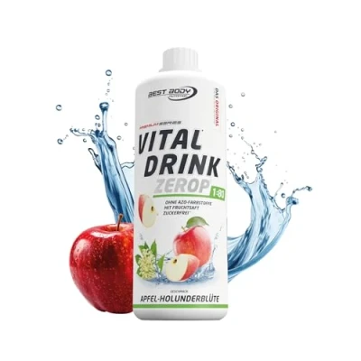 Obrázek Best Body Nutrition Vital Drink ZEROP květ jablka bezinky, originální nápojový koncentrát sirup bez cukru, 1:80 vydává 80 litrů hotového nápoje, 1 l (balení ks)