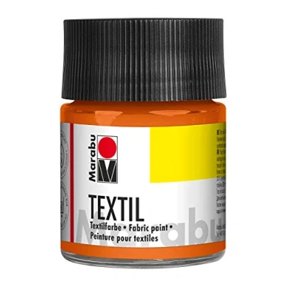 Obrázek Marabu 17160005013 Textilní barva na textil pro světlé látky, oranžová 50 ml, tisková vodní bázi, lze prát do 60 C, fixace pomocí žehlení nebo trouby