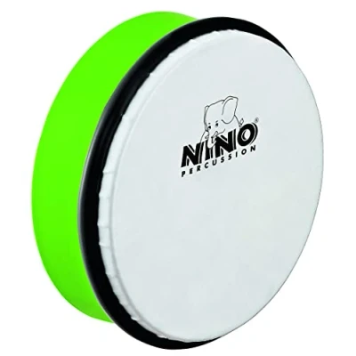 Obrázek Nino Percussion Hand Drum Instrument Středně velký ruční buben pro děti od 3 let průměr 8 palců (cca 20 cm) plast, zelený (NINO45GG)