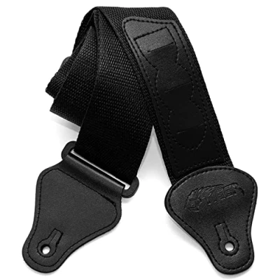 Obrázek TIGER STP2 BK nylonový popruh na kytaru pro akustickou, klasickou, elektrickou a basovou černý