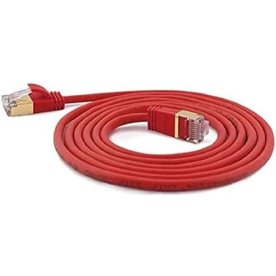 Obrázek wantecWire Extra tenký propojovací kabel CAT. 7 kabel, 6 konektor SSTP stíněný, délka 0,1 m, červený