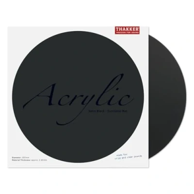 Obrázek THAKKER Acrylic Mat Satin Black podložka na talíře ze satinovaného akrylového skla černá průměr 300 mm pro 12&#039; desky
