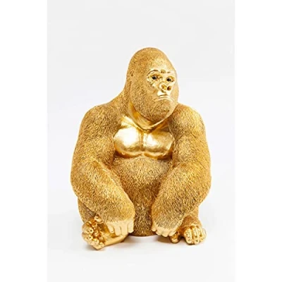 Obrázek Kare Designová dekorativní figurka Monkey Gorilla, zlato, dekorační předmět, motiv gorily, ručně malovaná, unikát, 39 x 30 28 cm (v/š/h)