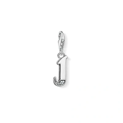 Obrázek Thomas Sabo Dámský přívěsek J písmeno Charm Club 925 Sterlingové stříbro 1590 643 21, stříbro, Kubická zirkonie