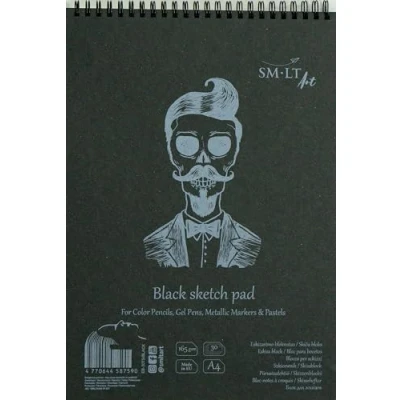 Obrázek SM.LT eb 360 30TS/Black Authentic Line A4 Náčrtník blok, 165 GSM snadno strukturovaný Černá Papír, 30 listů, s perforací, Recyklované objektiv, dvojitým spirála