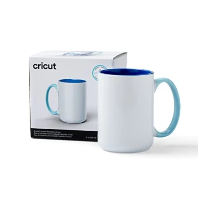 Obrázek Cricut abgeschrägt Keramik Blanker Becher Ozean 425 ml (15oz) 1 x Infusible Tinte Sublimation Bech Zur Verwendung mit allen Schneidmaschinen
