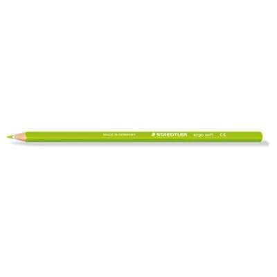 Obrázek STAEDTLER 157 50 ergo soft pastelka, ergonomický trojhranný tvar, protiskluzový měkký povrch, 12 kusů v kartonovém pouzdře, žlutozelená