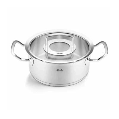 Obrázek Fissler Originální profesionální kolekce / hrnec na pečení (Ø 20 cm, 2,6 litru) vaření z ušlechtilé oceli, pekáč se skleněnou poklicí indukční, stříbrný