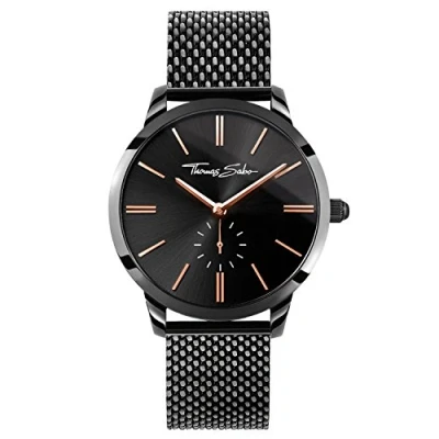 Obrázek Thomas Sabo Dámské náramkové hodinky Glam Spirit černé analogové Quarz ušlechtilá ocel WA0277 202 203 33 MM, černá, Klasické