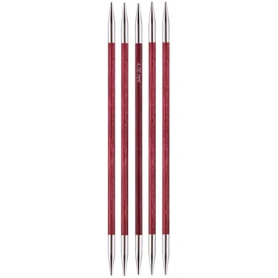 Obrázek KnitPro 29039 jehlice na ponožky, dřevo/mosaz, třešňově červená, 20 x 0,5