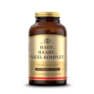 Obrázek SOLGAR® Komplex pokožky, vlasů, nehtů s MSM, červenými řasami, vitaminem C, lysinem, prolinem, zinkem a mědí pro vlasy, pokožku nehty jedinečné složení patentovaným OptiMSM® 120 tablet