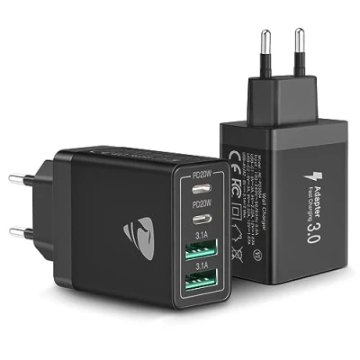 Obrázek Nabíječka 2 ks USB C SE 4 porty, vícenásobný adaptér s a A, 40W rychlonabíječka PD 3.0 Charger Power síťový zdroj Pro iPhone 15 Max 14, 13, 12, 11 XS XR, Samsung, mobilní telefony