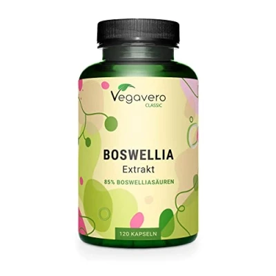 Obrázek Kadidlové kapsle vysoké dávky prémiový extrakt (15:1) 9 450 mg 85 % terpenů 100% Indická extrakce Boswellia Serrata laboratorně testováno Vegan bez přísad Německá výroba Vegavero®