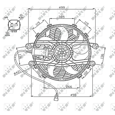 Obrázek Ventilátor, chladič NRF 47747