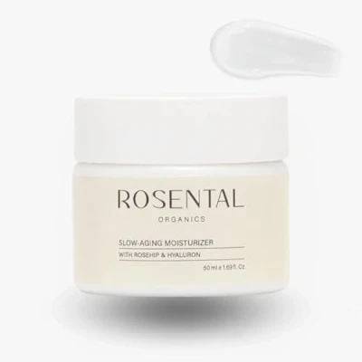 Obrázek Rosental Organics Slow aging Moisturizer (50ml) anti hydratační krém pleťový s kyselinou hyaluronovou, růžovou vodou a šípkovým olejem přírodní kosmetika vyrobeno v Rakousku