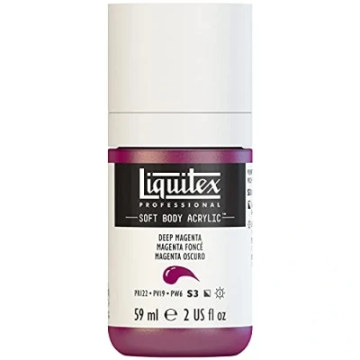 Obrázek Liquitex 1959300 profesionální akrylová barva Soft Body umělecká v krémové krycí konzistenci, vysoká pigmentace, stálobarevná a odolná proti stárnutí, 59 ml láhev tmavě purpurová
