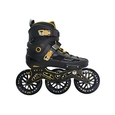 Obrázek Epic Skates 125 mm Engage 3 Rad Inline Speed Skates, Herren, schwarz/goldfarben