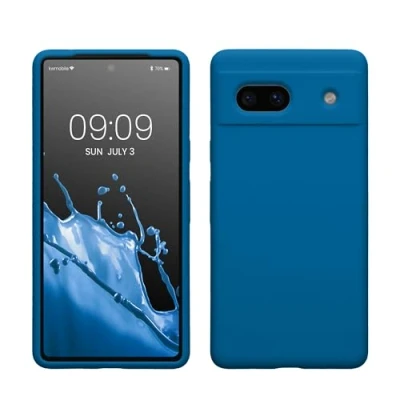 Obrázek kwmobile pouzdro kompatibilní s Google Pixel 7a silikonové na mobil měkký povrch bezdrátové nabíjení Blue Reef