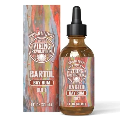 Obrázek Viking Revolution olej na vousy změkčuje, chrání a posiluje přírodní arganový jojobový pánský dárky pro muže Bay Rum 30 ml