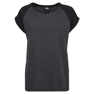 Obrázek Urban Classics Contrast Raglan Triko s potiskem, Ženy, Velikost: 3XL, Charcoal/black