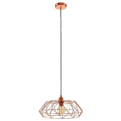 Obrázek EGLO závěsná lampa Carlton 2, 1 plamenné vintage závěsné svítidlo, retro z oceli, barva: měď, objímka: E27