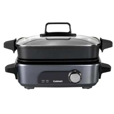 Obrázek Cuisinart Cook In 5 v 1 multifunkční hrnec grilování, smažení, páření, pomalé vaření nepřilnavé povrchy, vyměnitelné desky a pánve stohovatelné půlnoční šedá