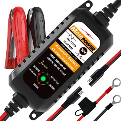Obrázek MOTOPOWER MP00205A 12V 800mA automatická nabíječka pro automobily, motocykly, ATV, obytné powersporty, člun