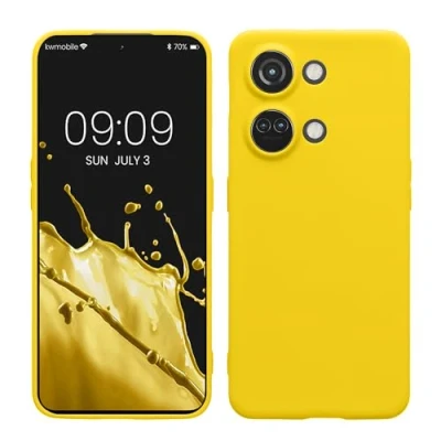 Obrázek kwmobile pouzdro na mobil kompatibilní s OnePlus Nord 3 5G z měkkého silikonu v zářivě žluté