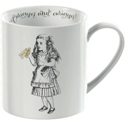 Obrázek V&amp;A C000048 Alenka v říši divů hrnek dárkové krabičce, motiv Alice, jemný porcelán, bílý, 350 ml, 1 kus (1 balení)