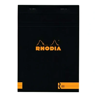 Obrázek Rhodia Poznámkový blok (DIN A5, 14,8 x 21 cm, linkovaný, 70 listů, praktický a zatížitelný) 1 kus černý