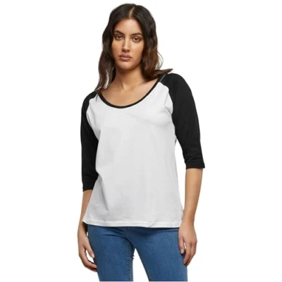 Obrázek Urban Classics Ladies 3/4 Contrast Raglan TEE Triko s potiskem, Ženy, Velikost: Medium, White/black