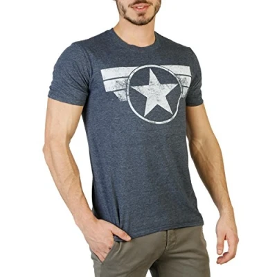 Obrázek Marvel Pánské tričko Captain America Cap Logo, Heather Navy