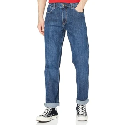 Obrázek Wrangler Pánské Red Kabel Straight Jeans, Modrá (dark stone), Pas 42 / délka 32
