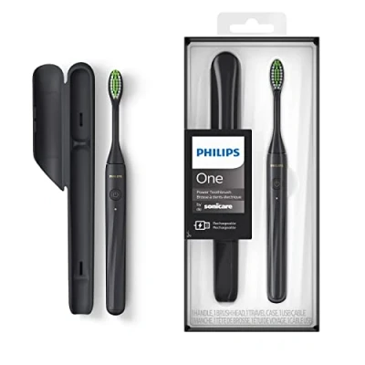 Obrázek Philips Elektrický zubní kartáček One s USB nabíjením, matná černá (model HY1200/26)