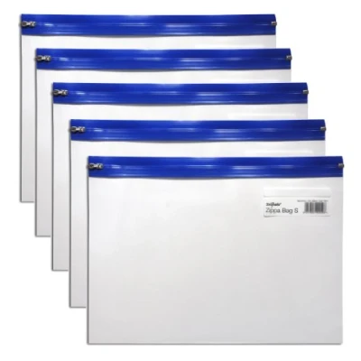 Obrázek Snopake Zippa Bag sáček na zip A4 325 x 235 mm 5 kusů průhledný/modrý