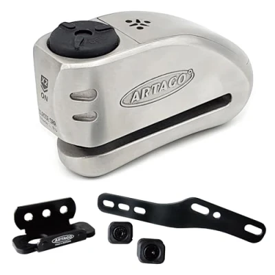 Obrázek Artago 32S2 Pack Bremsscheibenschloss mit Alarm 120db Hohe Sicherheit + Halterung für Yamaha MT 07 und Tracer 700, SRA Homologiert