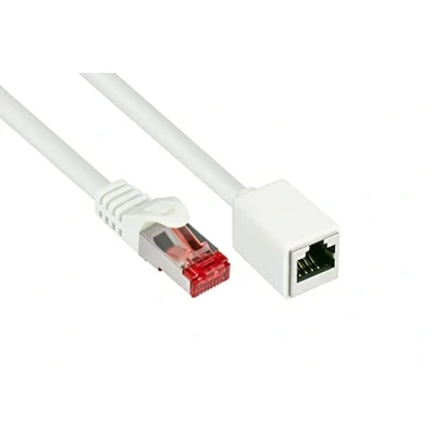 Obrázek Good Connections CAT.6 Ethernet LAN propojovací kabel prodlužovací s ochranou rastnosu, S/FTP, PiMF, PVC, 250MHz, OFC, CU gigabitové (10/100/1000 Base T sítě) bílý, 2 m