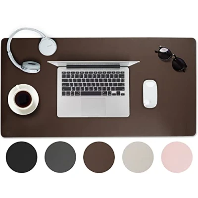 Obrázek Sidorenko podložka pod psací stůl myš 80 x 40 cm kancelářské příslušenství Desk Mat in Braun z PU kůže, protiskluzová pro děti, dekorace, a