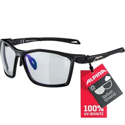 Obrázek ALPINA TWIST FIVE V samonotónní, nerozbitné sportovní a cyklistické brýle odolné proti zamlžení se 100% UV ochranou pro dospělé, černé matné, One Size